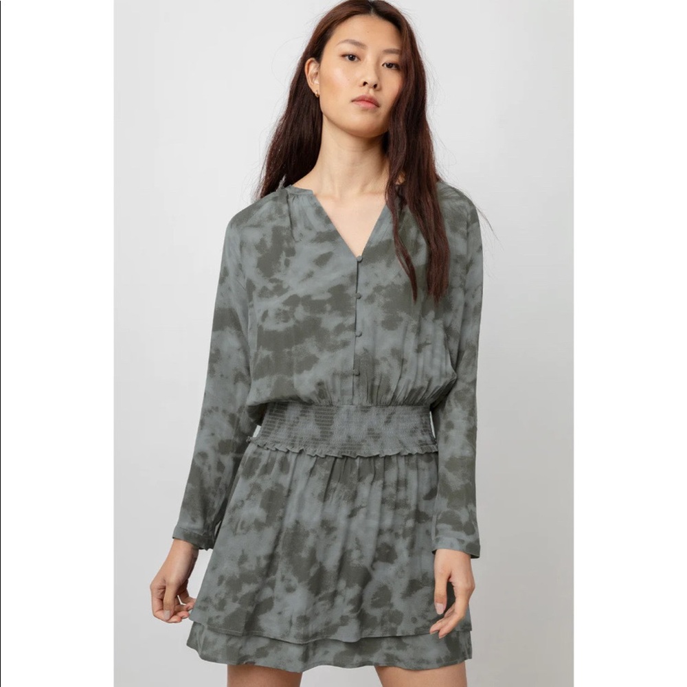 Rails Jasmine Slate Tie Dye Tiered Smocked Waist Dress